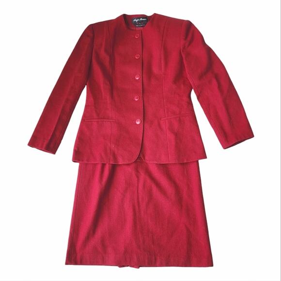 Angie Monaco Women’s Blazer Jacket And Skirt Set Red 7/8 - Picture 4 of 10
